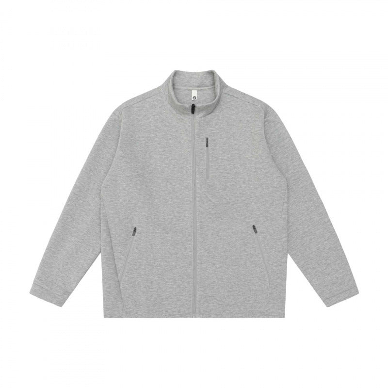 Unisex Boxy Fleece Zip Jacket with high stand-up collar, chest pocket and concealed front zipper Chichicherry