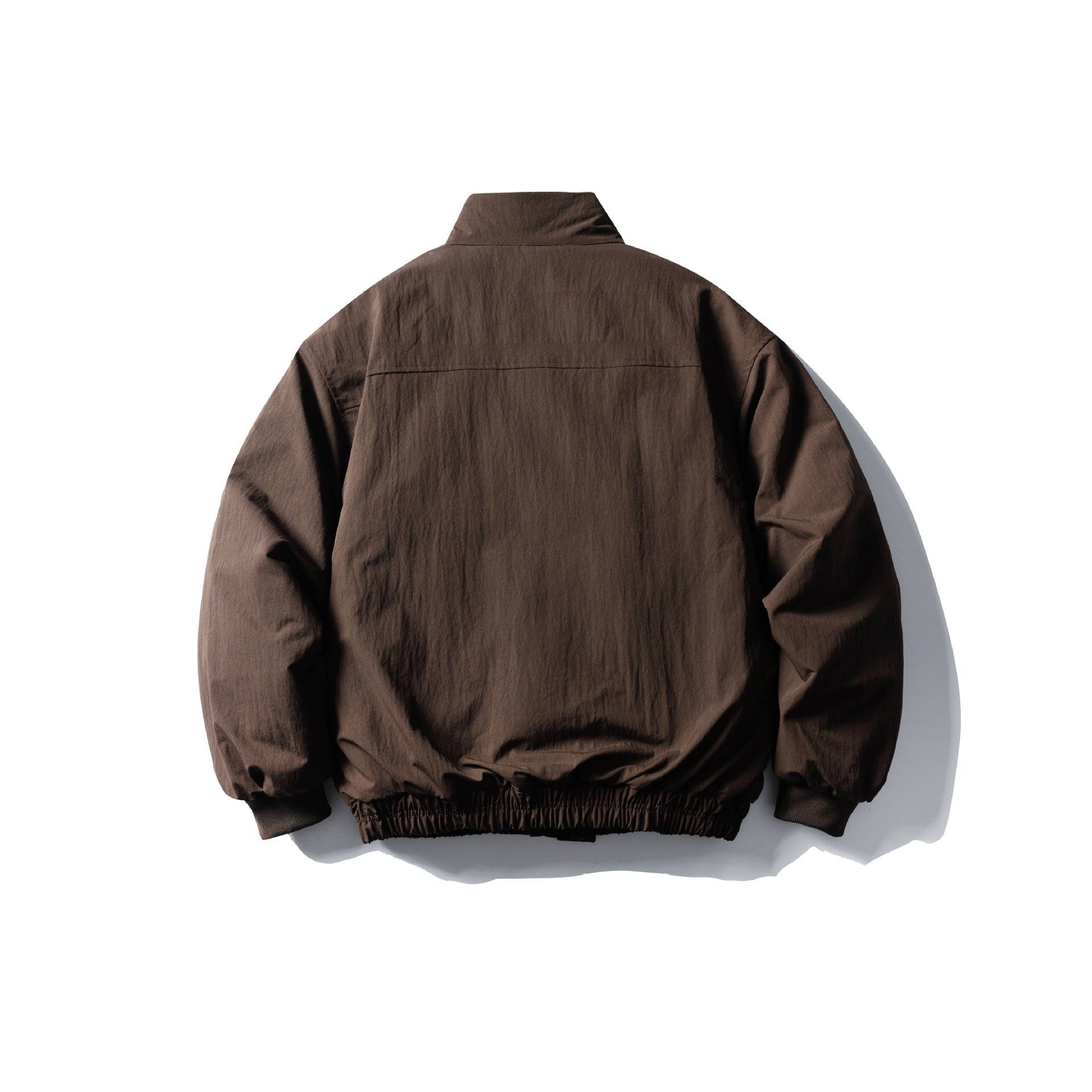 Unisex Boxy-padded Short Jacket with Funnel Collar and Flap Pockets Chichicherry