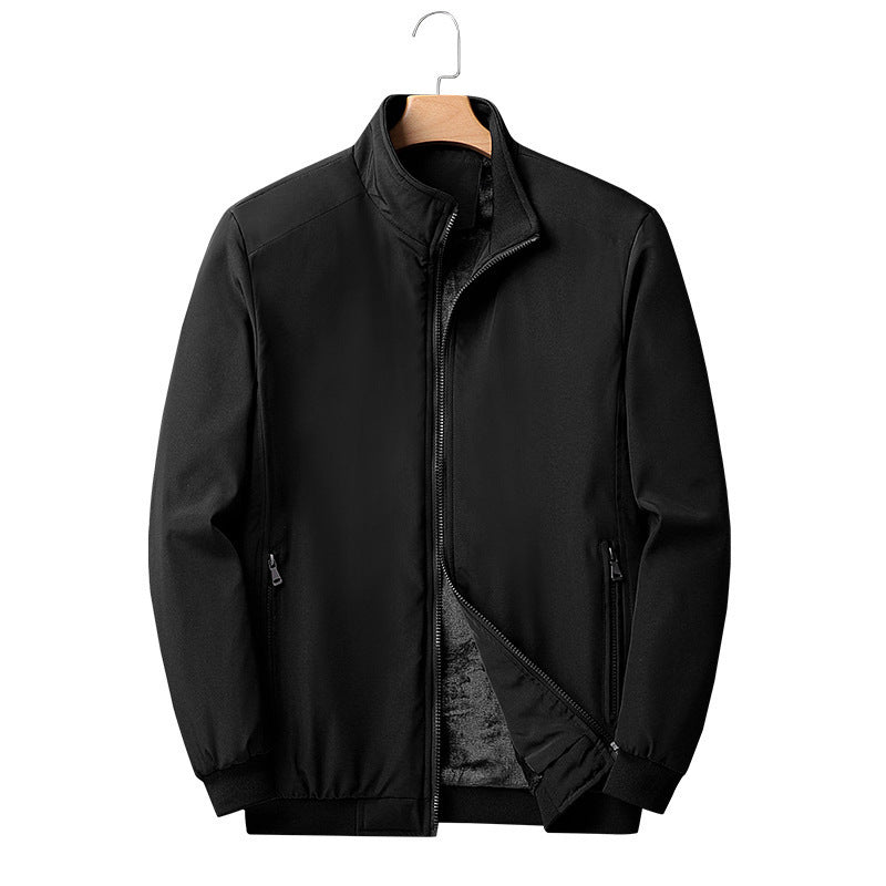 Men's urban thermal zip jacket with teddy fleece lining, stand-up collar, and zip pockets Chichicherry