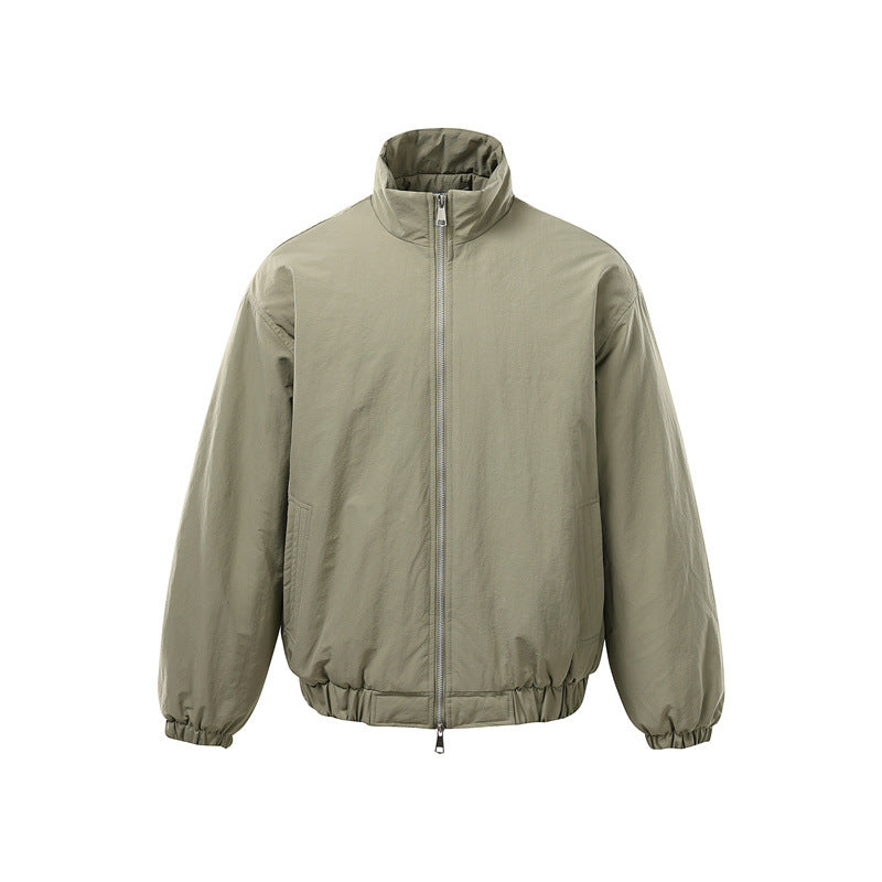 Unisex Boxy Zip Blouson Jacket with windproof microfiber cover, high stand-up collar and two-way zipper Chichicherry