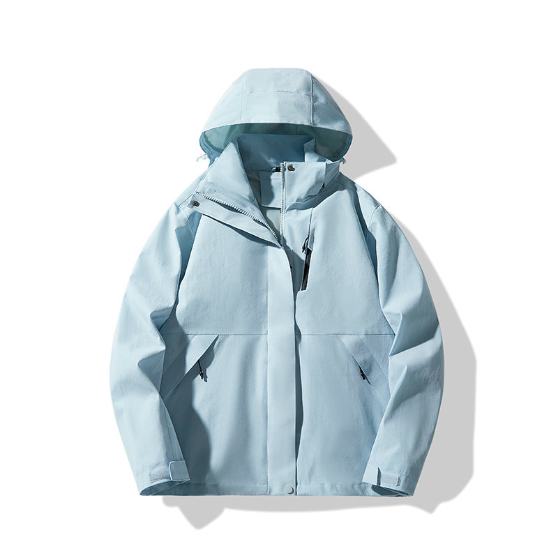 Men's Technical Waterproof Hooded Shell Jacket in Minimalist Urban Look Chichicherry