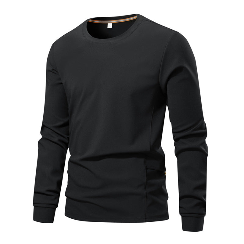 Men's Breathable Long Sleeve Technical Shirt with Round Neck and Side Utility Pocket Chichicherry