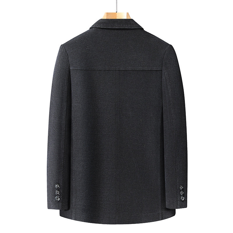 Men's Unstructured Casual Blazer with Patch Pockets and Narrow Lapel Chichicherry