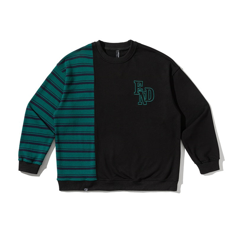 Men's oversized sweatshirt in two-tone block design with stripes Chichicherry