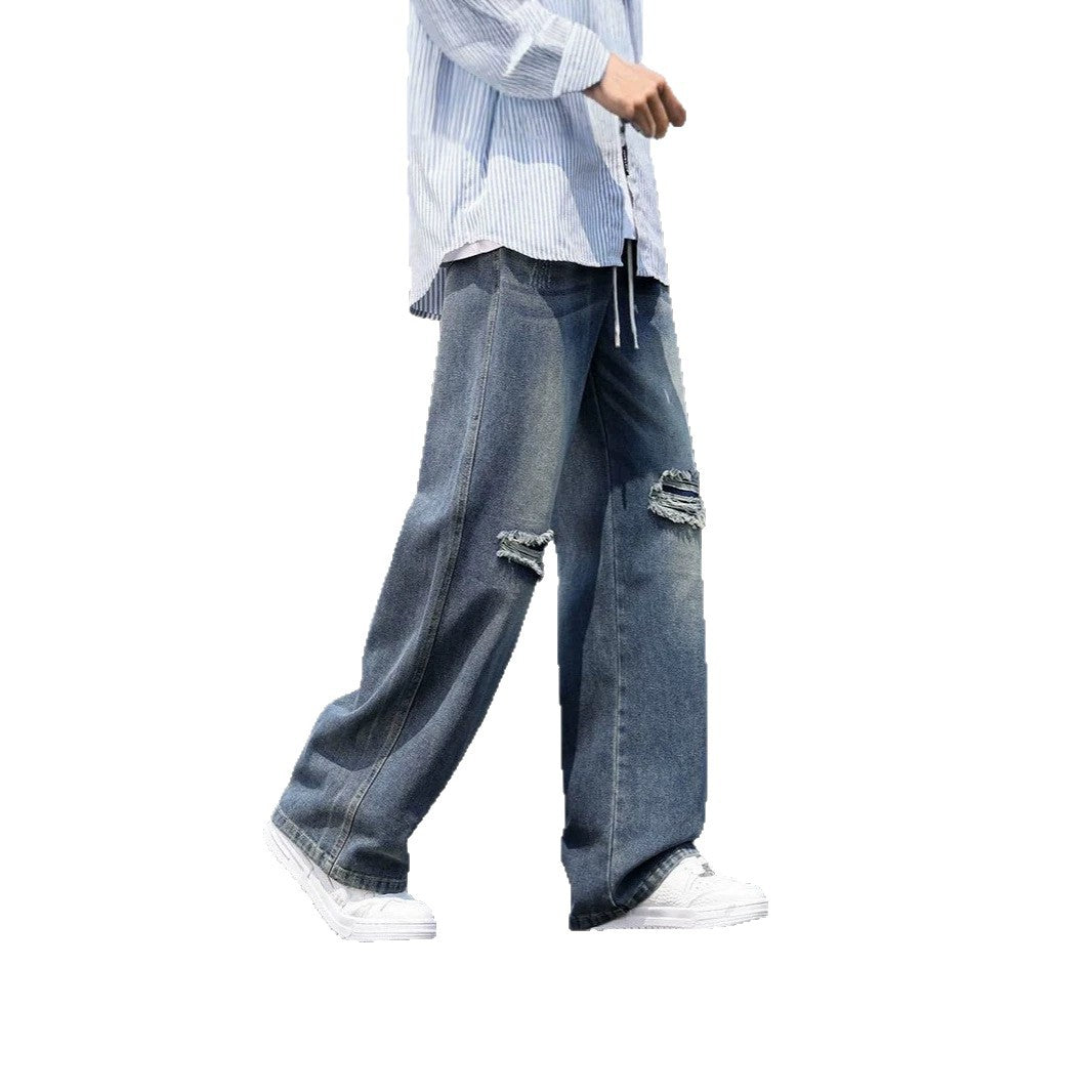 Men's Loose-Fit Destroyed Jeans Chichicherry