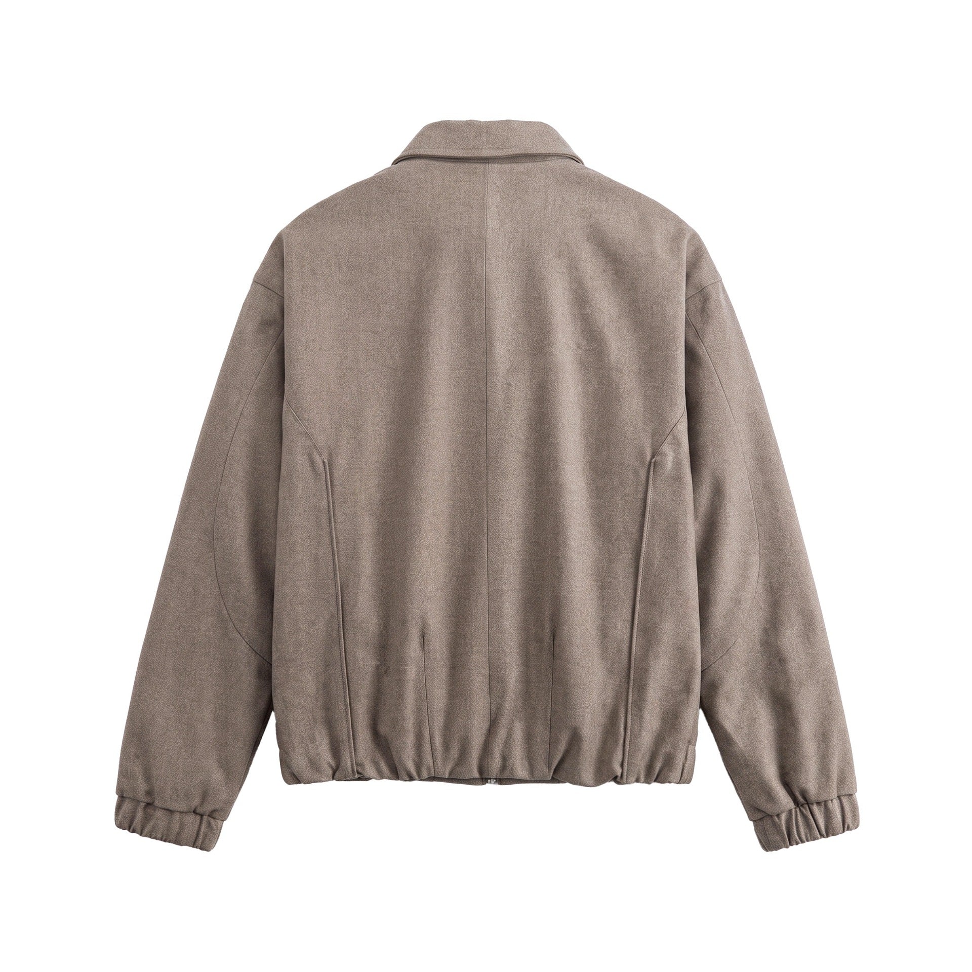 Men's short-cut wool blend blouson with concealed snap button placket Chichicherry