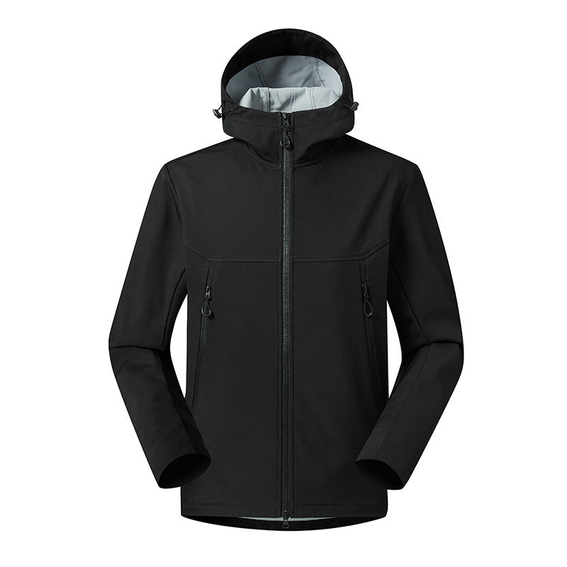 Men's Minimalistic Softshell Hoodie with breathable membrane, concealed zipper pockets, and ergonomic cut Chichicherry