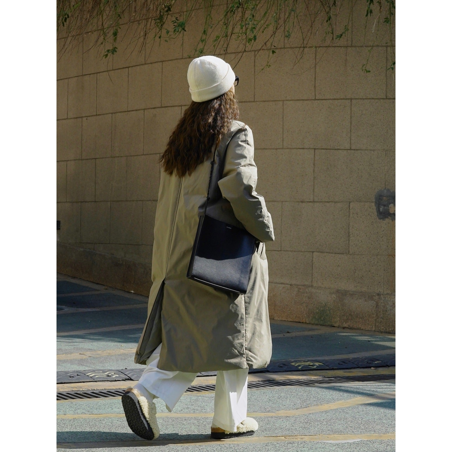 Women's Quilted Long Coat with Stand Collar, Button Placket and Loose Fit Chichicherry