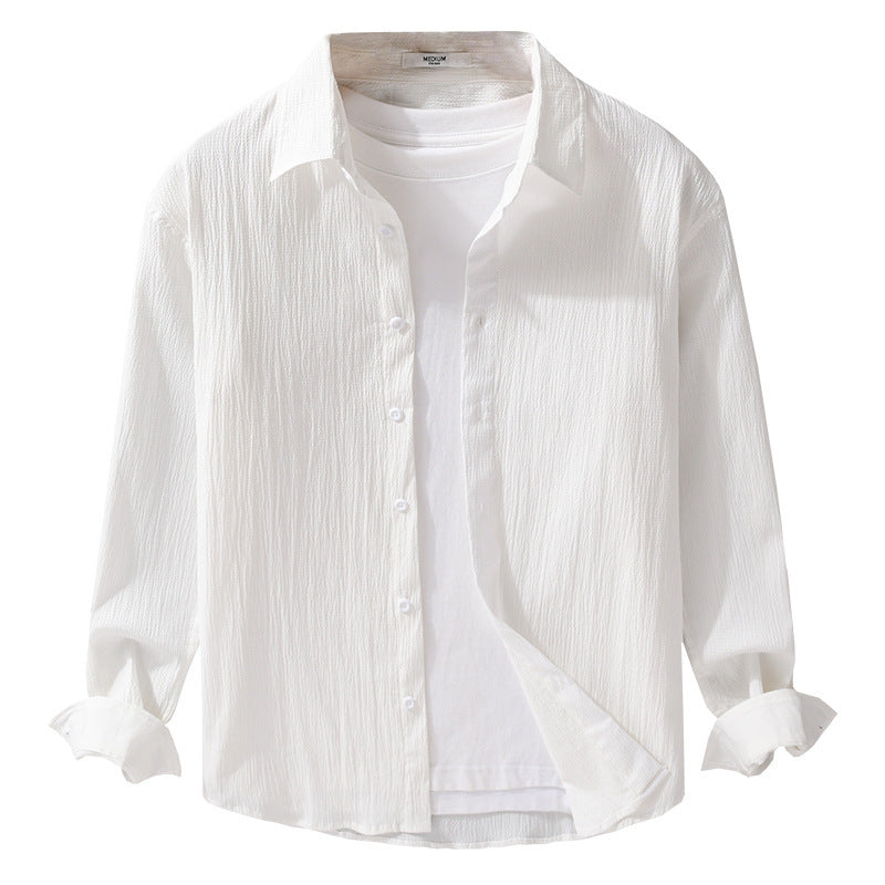 Men's lightweight structured long-sleeve shirt in overshirt style with kent collar Chichicherry