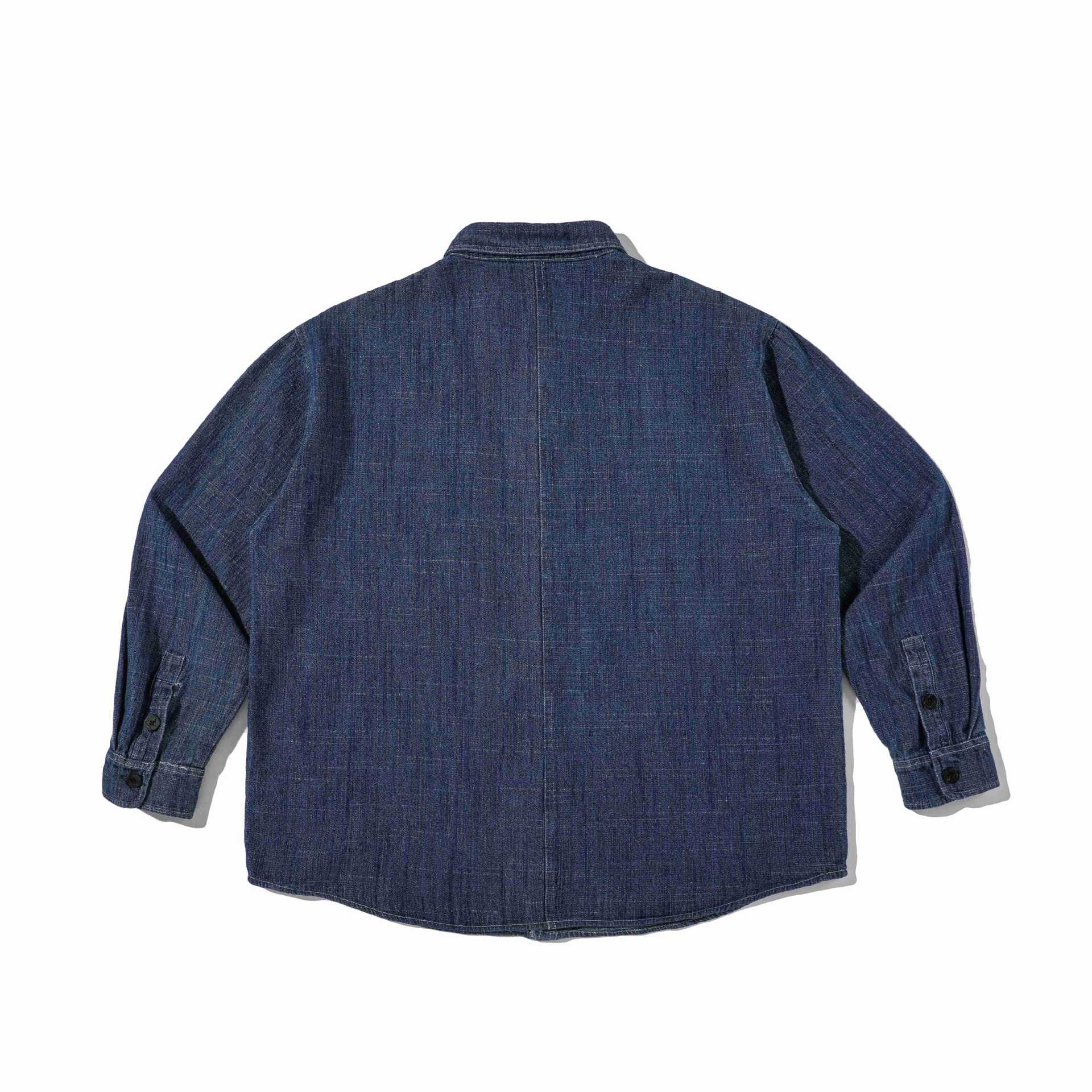 Men's sturdy denim worker overshirt with chest pockets and shirt collar Chichicherry