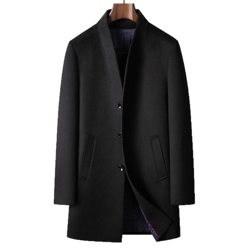 Men's coat made of wool blend with stand-up collar and light thermal lining Chichicherry
