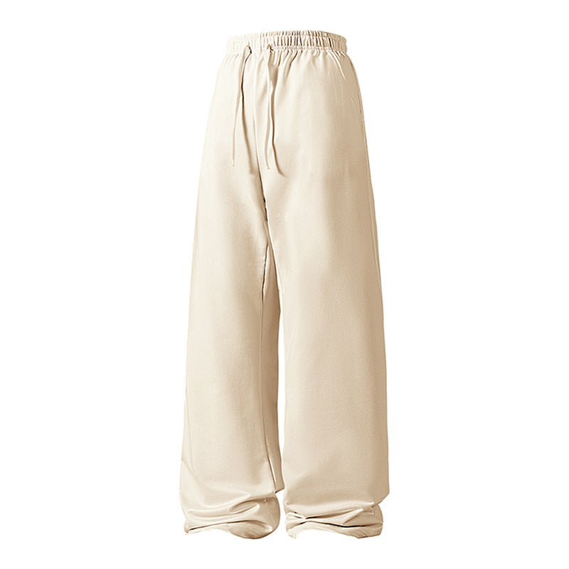 Women's Wide Palazzo Pants with Elastic Drawstring Waistband and Flowing Satin Look Chichicherry