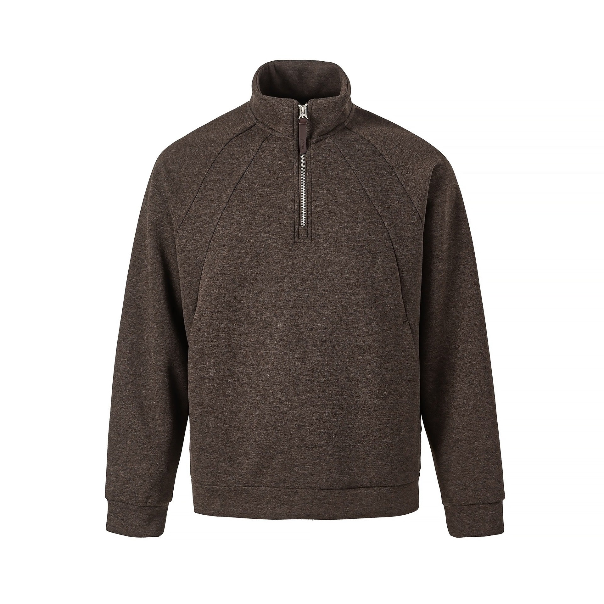 Unisex Half-Zip Oversize Sweatshirt with Stand Collar and Raglan Sleeves Chichicherry