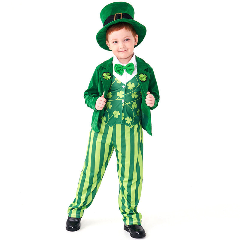Men's costume as Irish Leprechaun with hat and detailed accents Chichicherry