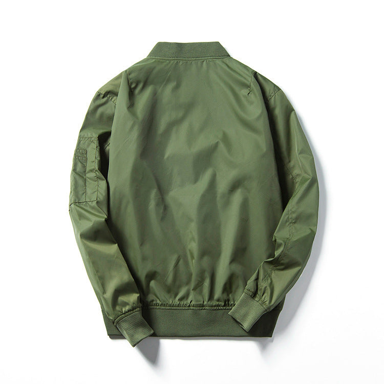 Men's lightweight nylon bomber jacket in aviator style with arm pocket, stand collar and ribbed cuffs Chichicherry