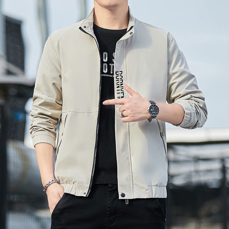 Men's Lightweight Urban Tech Blouson with Nanocoating, Stand Collar and Concealed Zipper Pockets Chichicherry