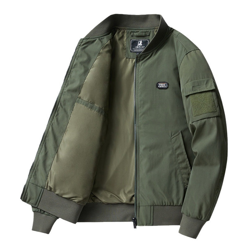 Men's short aviator-style jacket with multifunctional arm pocket Chichicherry