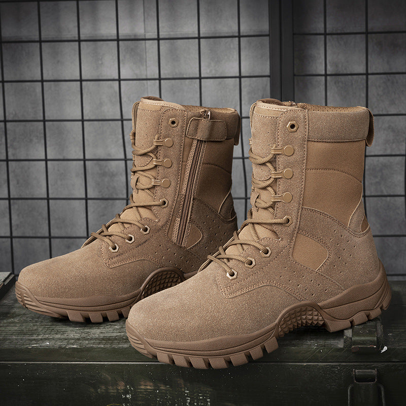 Men's combat boots with lightweight shaft, breathable hybrid upper material and reinforced grip sole Chichicherry