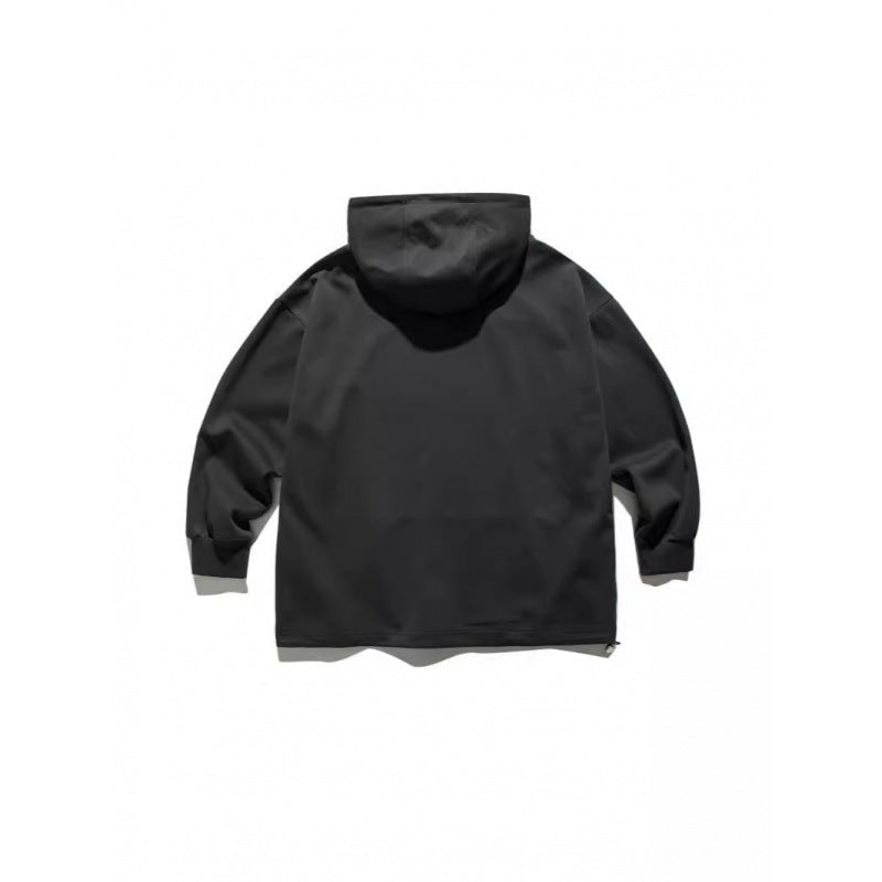 Unisex Oversize Hoodie with Half Zipper and Kangaroo Pocket Chichicherry