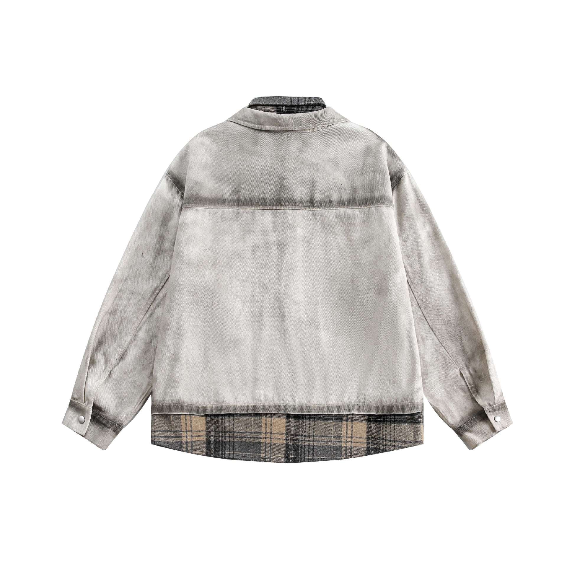 Men's Layered Overshirt in Workwear Style with Patch Chest Pockets Chichicherry