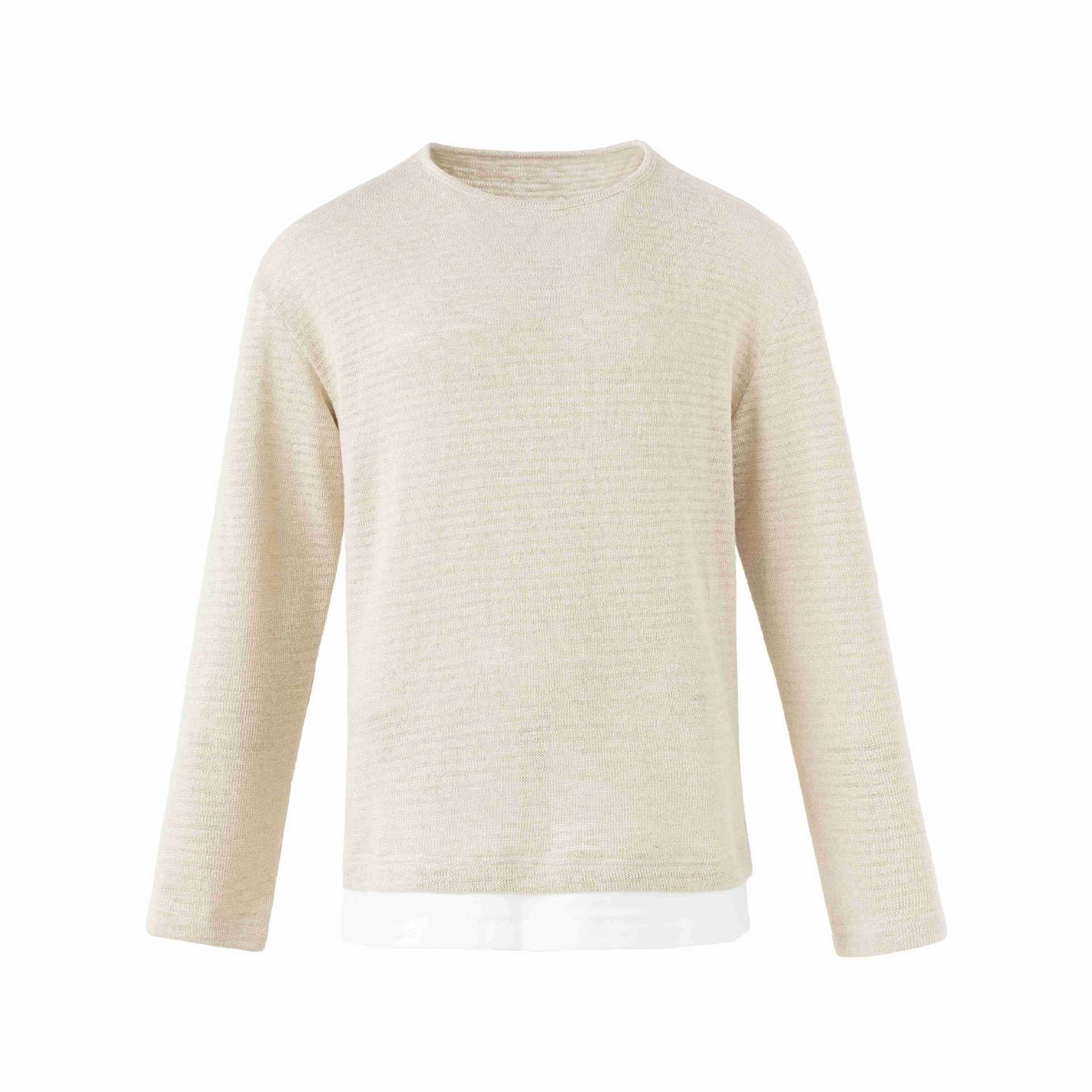 Men's fine knit sweater with round neckline and straight cut Chichicherry