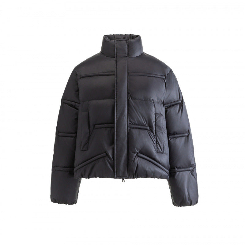 Unisex Short quilted padded jacket in a boxy cut with high stand-up collar Chichicherry