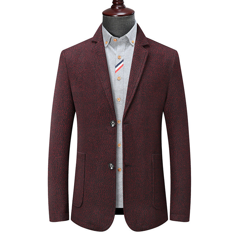 Men's Slim-Fit structured wool blend blazer with shawl collar look and patch pockets Chichicherry