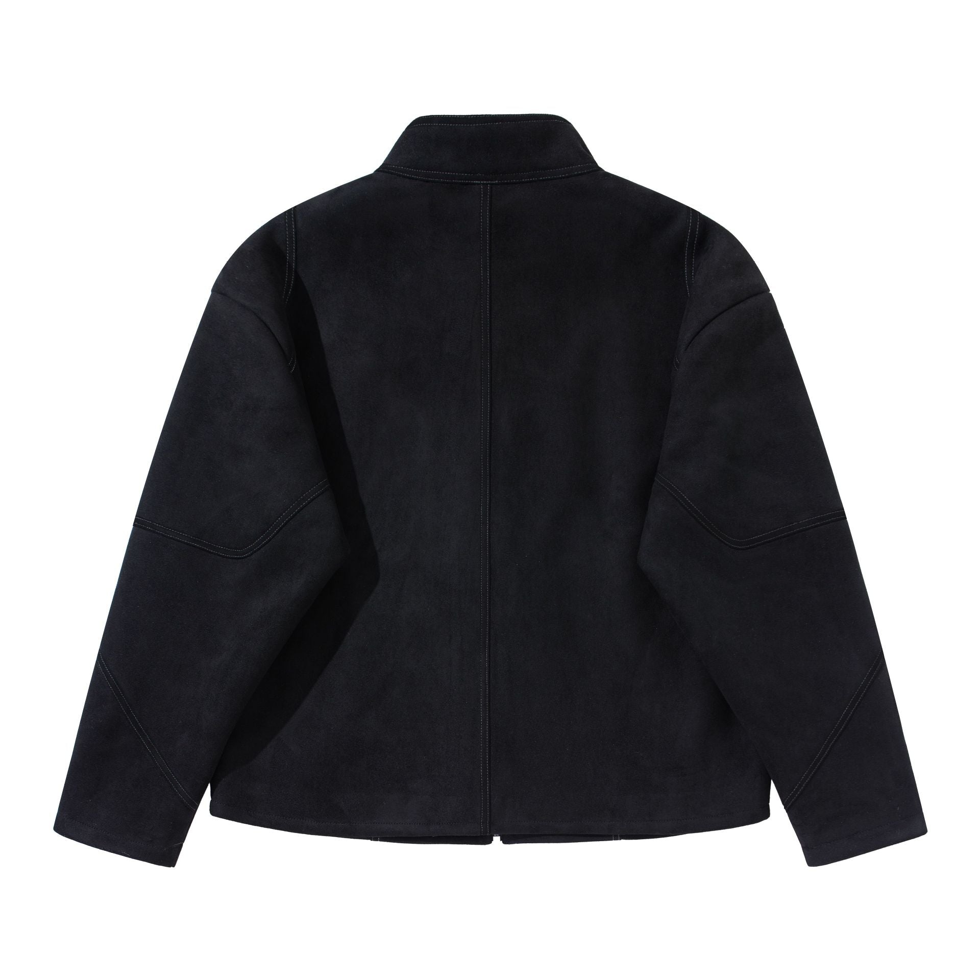 Men's short jacket in suede leather look with stand-up collar and distinctive dividing seam Chichicherry
