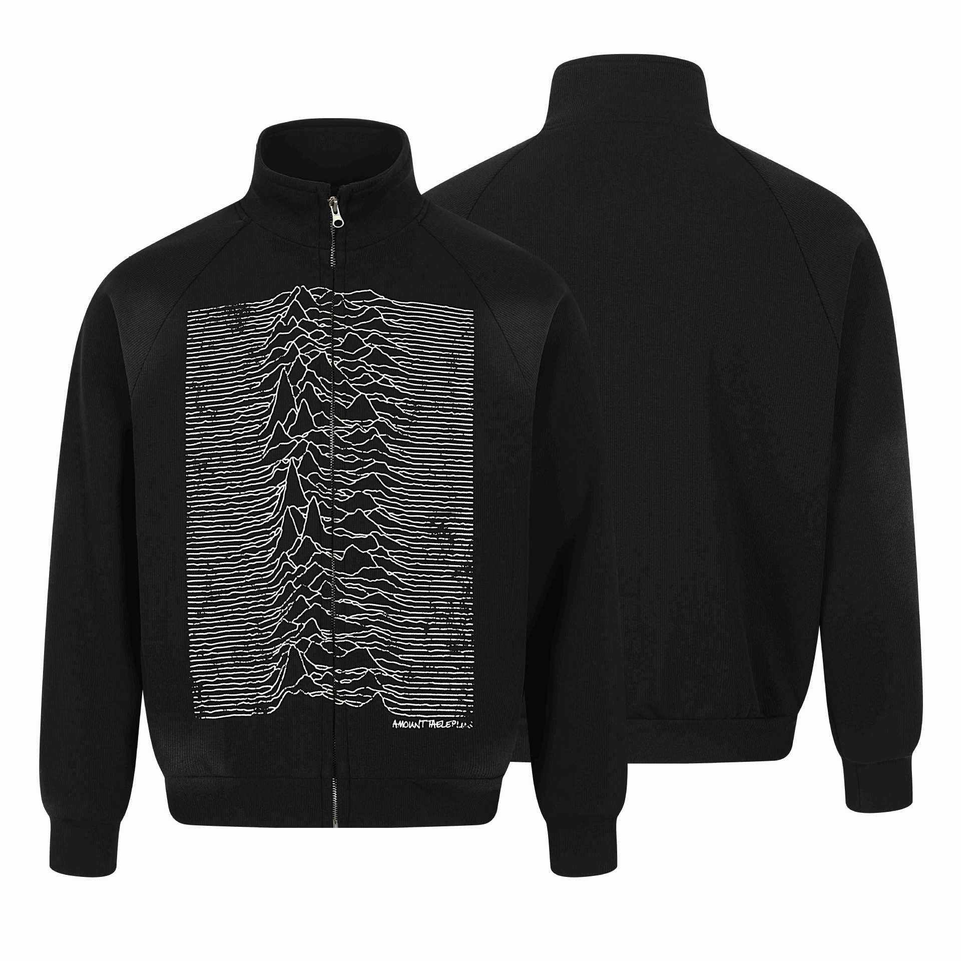 Unisex Graphic Training Jacket with Standing Collar, Raglan Sleeves and Full Zip Chichicherry