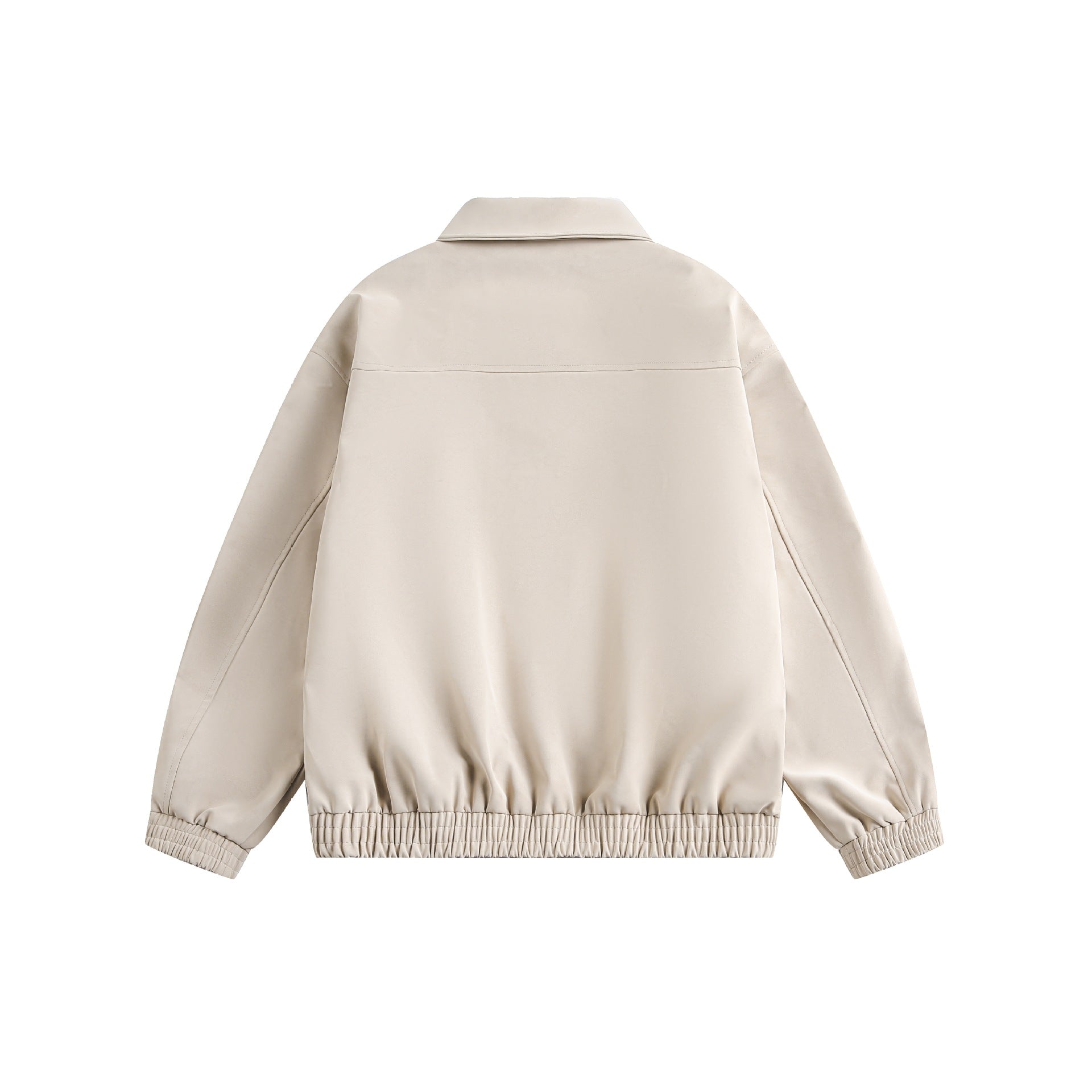 Women's short cut boxy transitional jacket with shirt collar and elastic hem Chichicherry