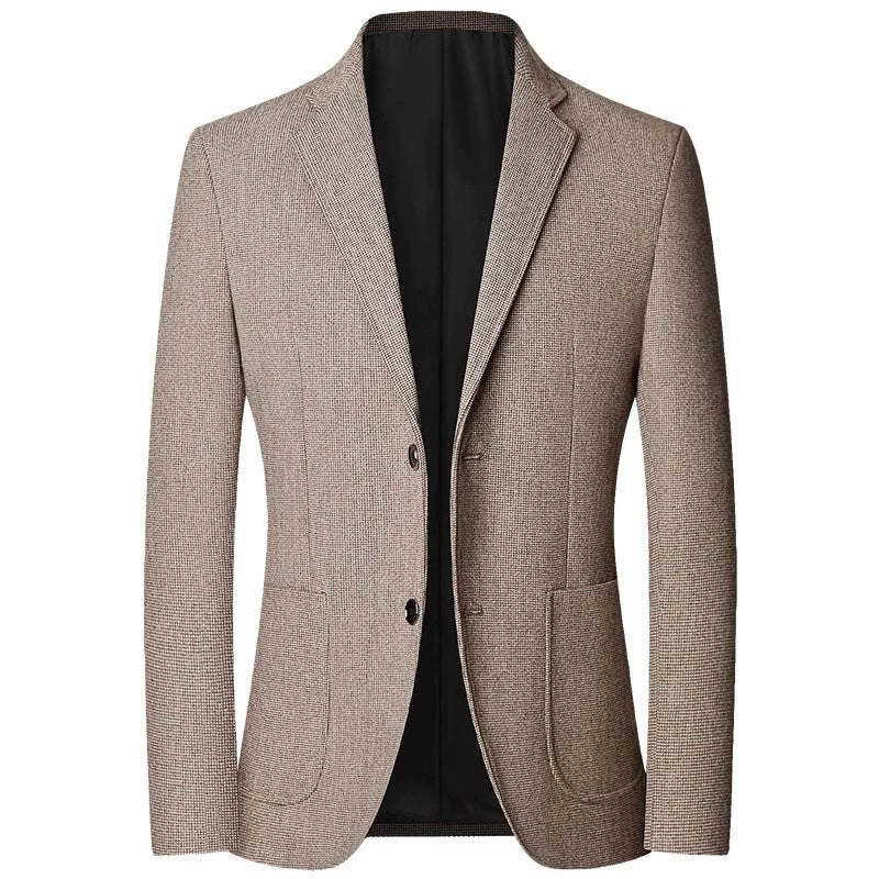 Men's Unstructured Casual Blazer made of Wool Blend with Patch Pockets Chichicherry