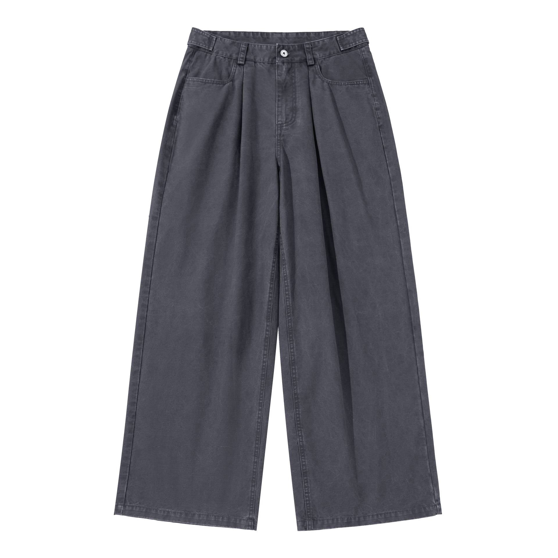 Women's High-Waisted Canvas Culotte with Front Pleats and Straight Leg Chichicherry