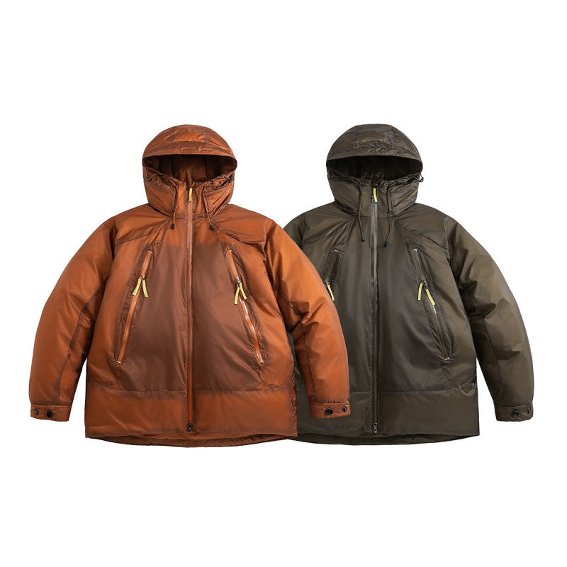 Unisex Oversize padded hoodie with diagonal zip pockets and adjustable hem Chichicherry