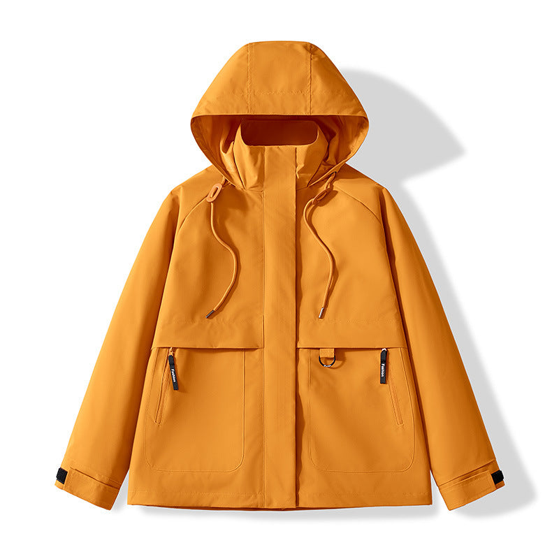 Men's Minimalist Functional Hoodie Jacket with Concealed Zipper Pockets & Drawstring Chichicherry