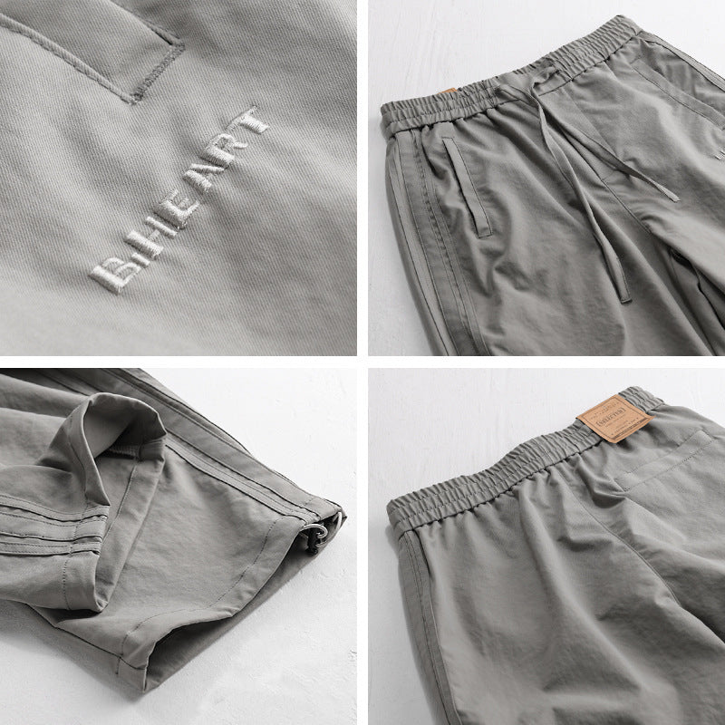 Men's Relaxed Jogger Chino with Drawstring Waist and Decorative Side Seams Chichicherry