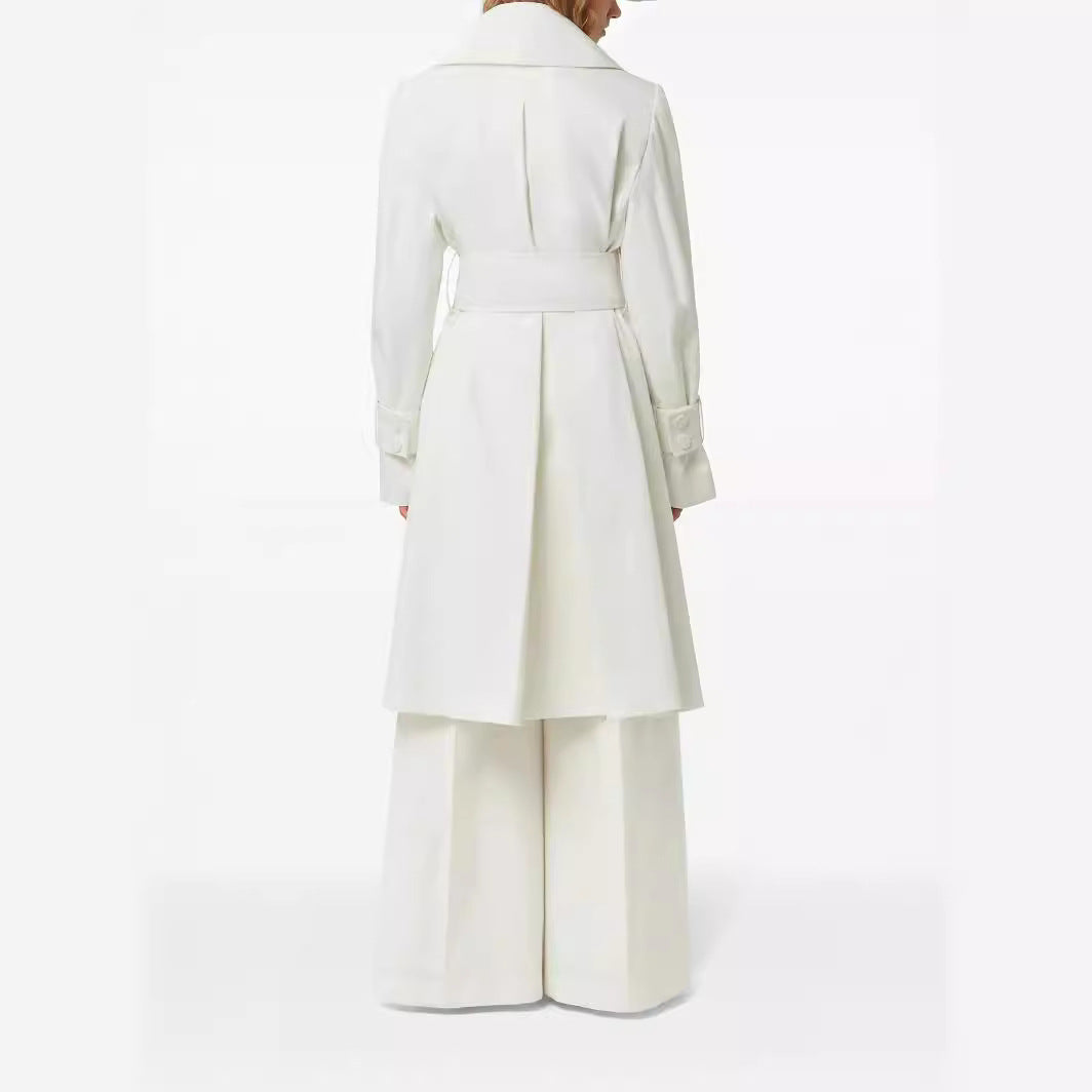 Women's trench coat with wide lapels and waist belt Chichicherry