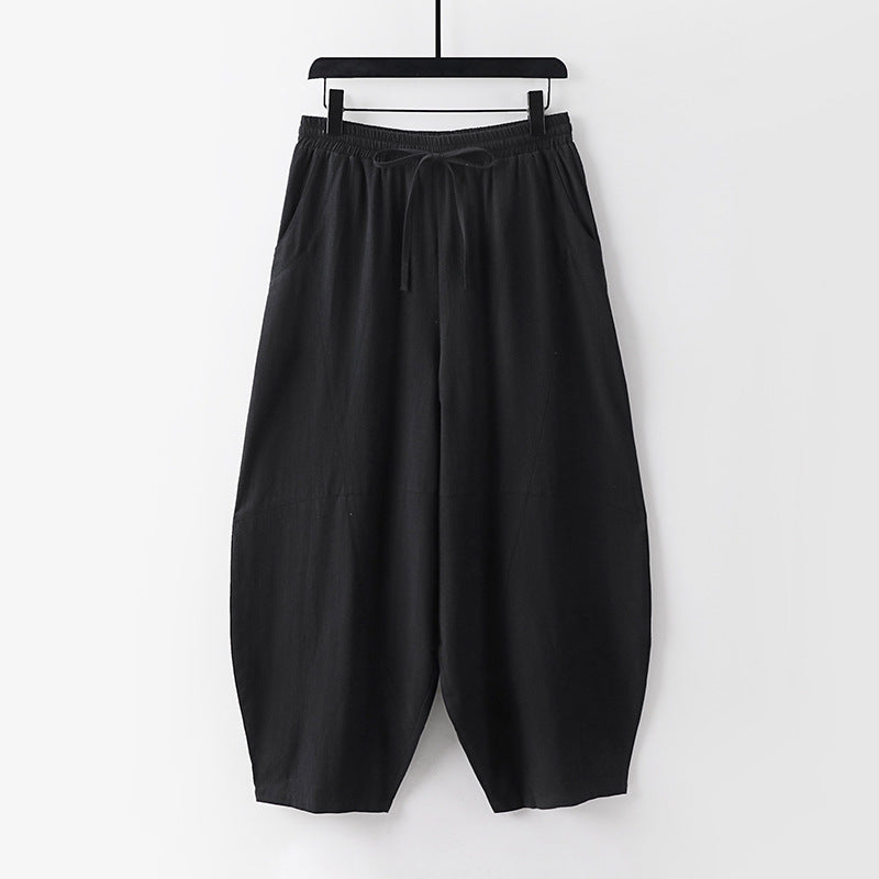 Women Lightweight Harem Pants with Wide Leg and Elastic Waist Chichicherry