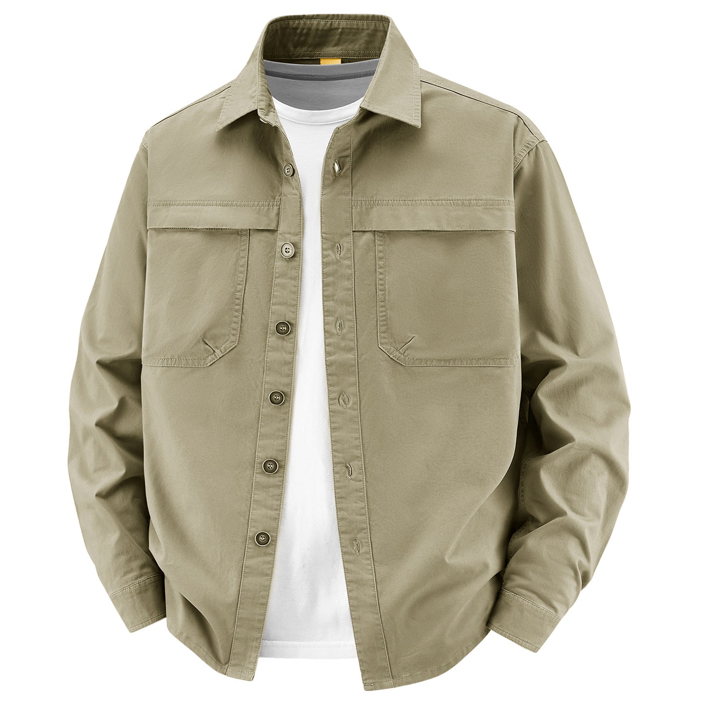 Men's overshirt made of cotton twill with two chest flaps and relaxed fit Chichicherry