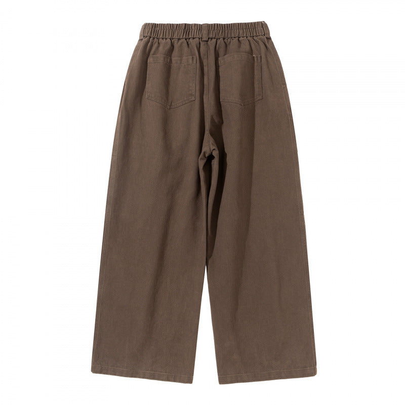 Women's Wide High-Waist Pleated Culotte Pants with Drawstring and Seams Chichicherry