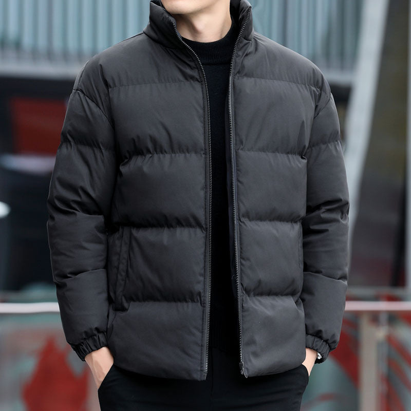 Men's Padded Short Jacket with Stand-up Collar, Thermal Lining & Elastic Cuffs Chichicherry