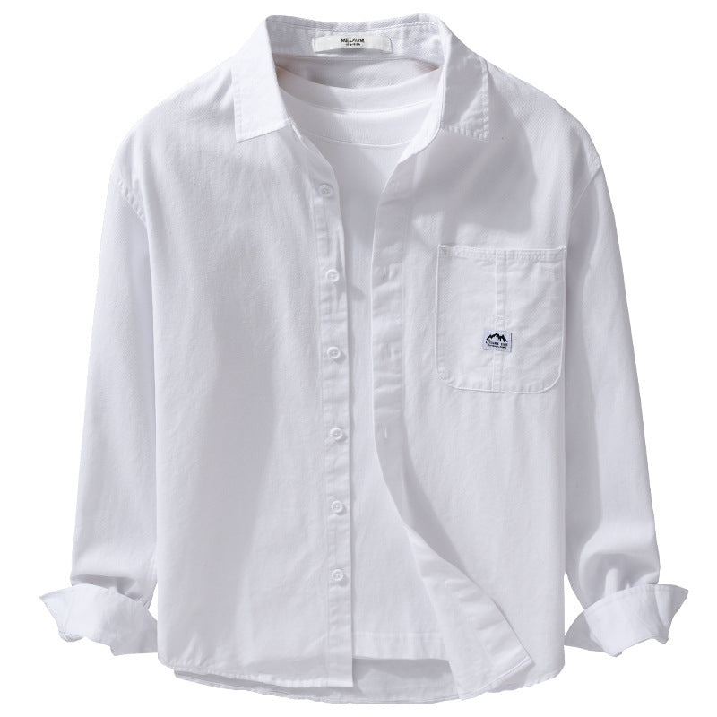 Men's Lightweight Cotton Oxford Shirt with Chest Pocket and Relaxed Fit Chichicherry