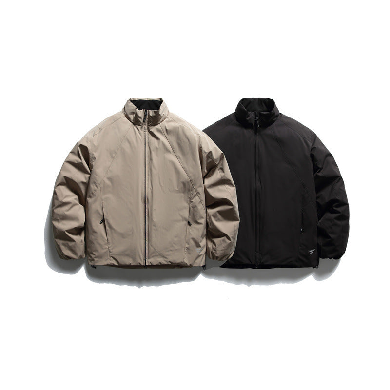 Men's insulation jacket in boxy cut with stand-up collar, raglan sleeves and two-way zip Chichicherry