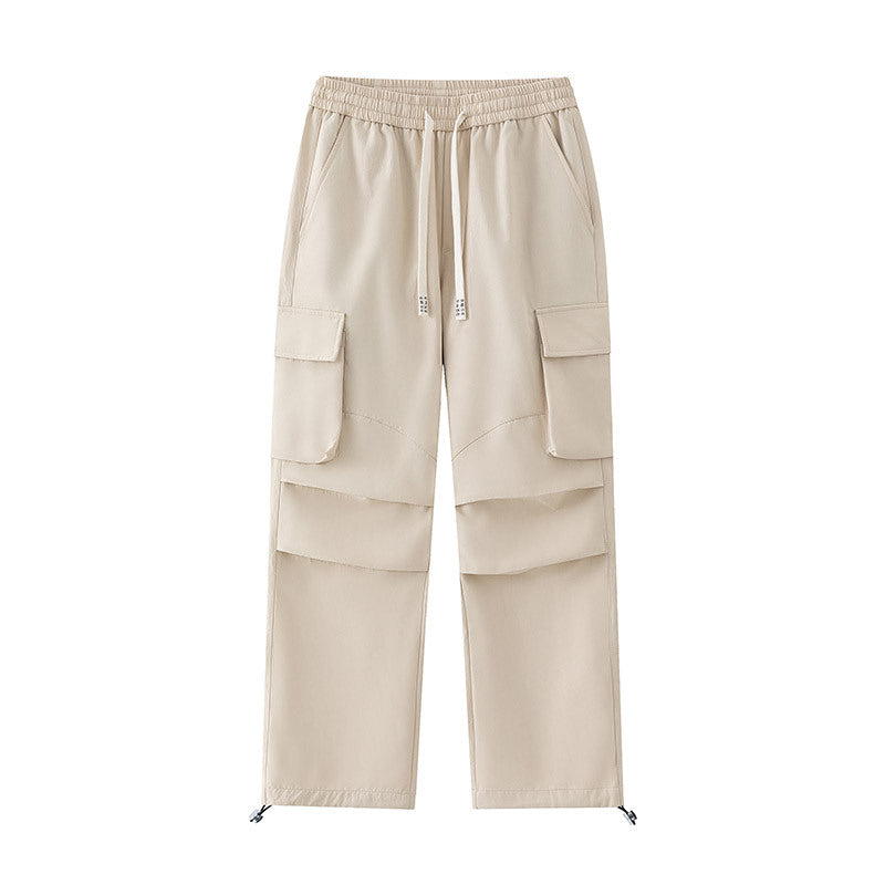 Men's cargo pants with elastic waistband, layered detail and zip hem Chichicherry