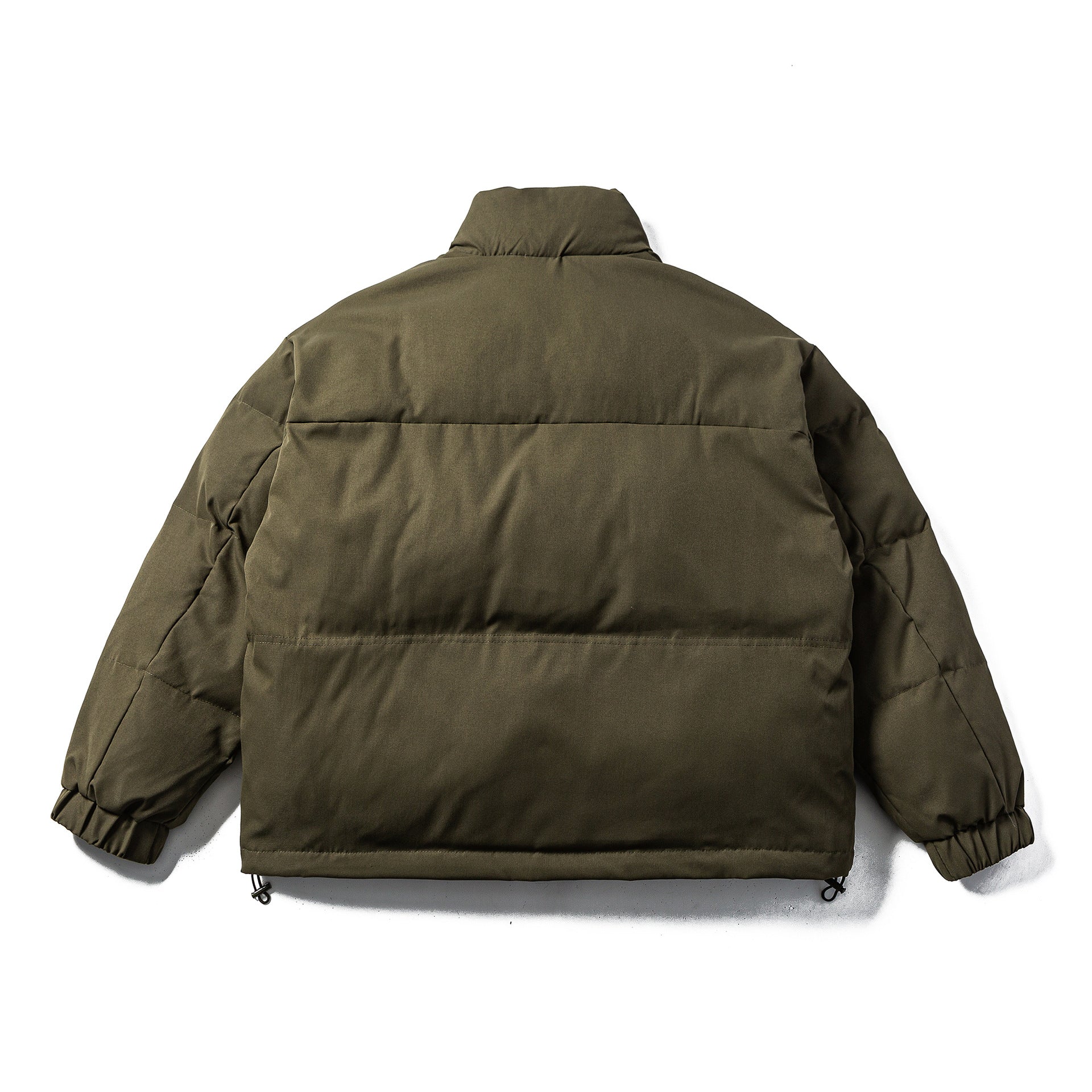 Unisex Boxy-padded Puffer jacket with high standing collar, adjustable hem and utility belt Chichicherry