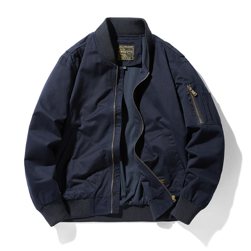 Men's lightweight canvas bomber in utility field style with arm pocket and ribbed cuffs Chichicherry