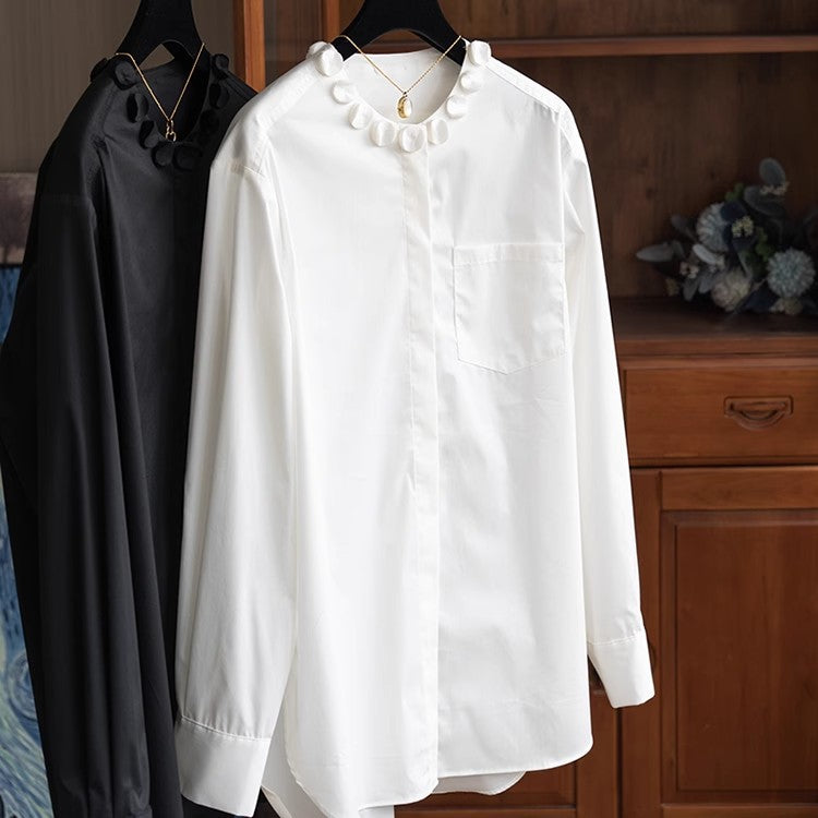 Women's Elegant Blouse with Decorative Collar Chichicherry