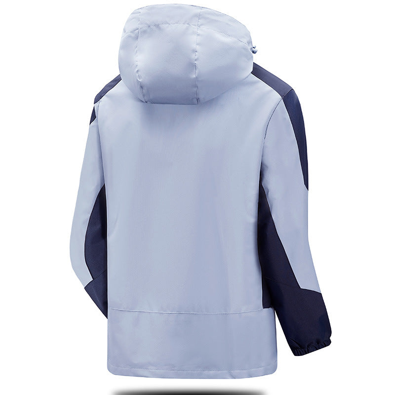 Men's water- and windproof softshell outdoor jacket with adjustable hood and zippered pockets Chichicherry
