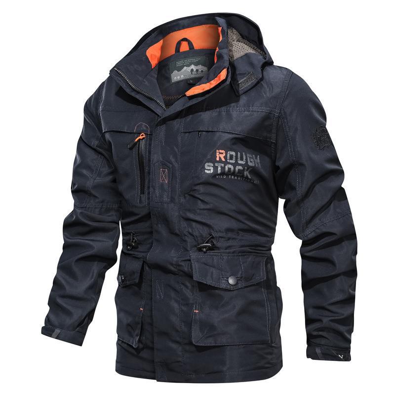 Men's water-repellent field parka in utility style with hood and adjustable waist fit Chichicherry