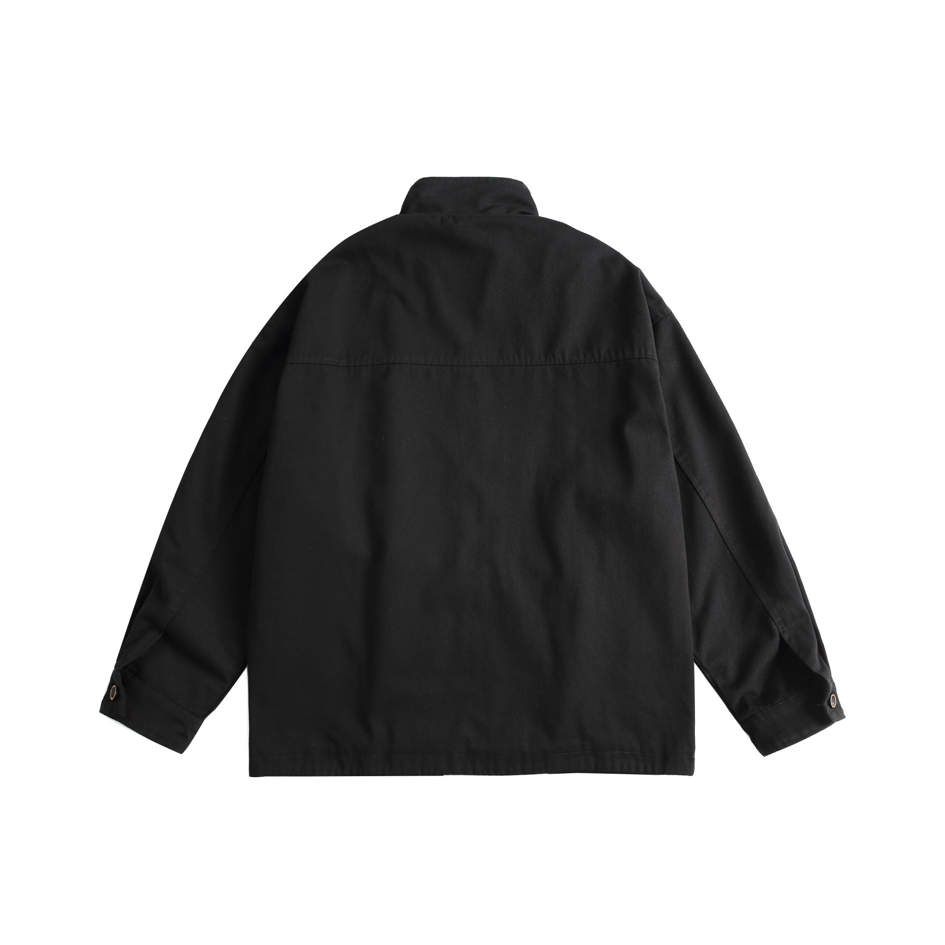 Unisex Oversized Canvas-Field Jacket with Drawstring, Funnel Collar and Utility Pockets Chichicherry