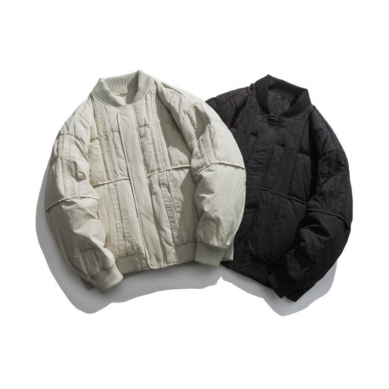 Unisex Boxy padded bomber jacket with ribbed cuffs and boxy silhouette Chichicherry